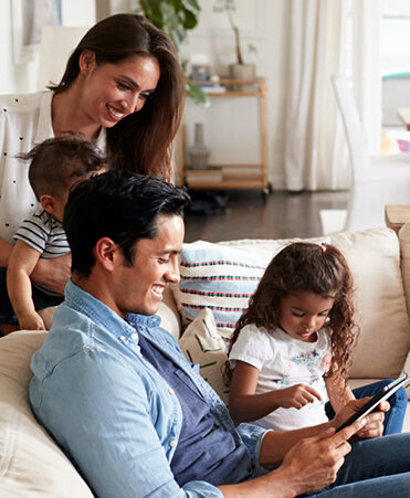 Family comfortable with air conditioning