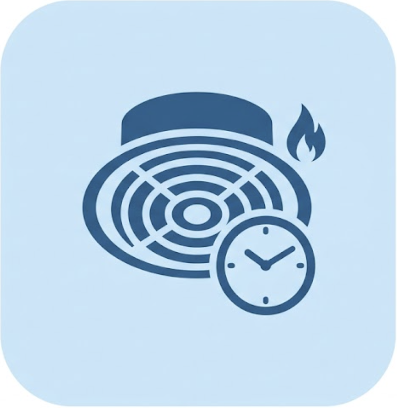 Ageing gas ducted heating vent with clock