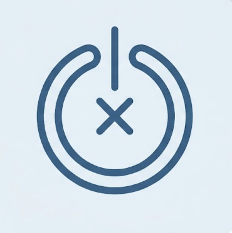 Power button with X